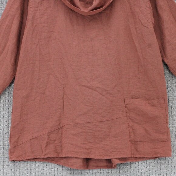 C.M.C Tunic Dress Womens Large L Brown Pullover Cowl Neck Long Sleeve USA - Picture 4 of 9